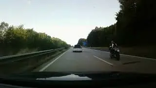 Chasing a Mitsubishi Legnum VR4 with my Ford Mondeo ST220 on the German autobahn.