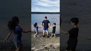 Rencontre inattendue sur le bord du Saint Laurent.. ❤️#expat #quebec #family #kids #summer