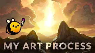 Digital Art Process - Landscape Painting