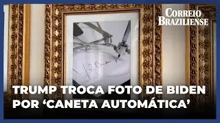 CASA BRANCA SUBSTITUI RETRATO DE JOE BIDEN POR IMAGEM DE CANETA AUTOM&Aacute;TICA