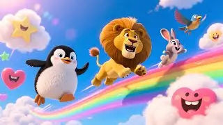 Penguin Jumps on Cloudy Slide ❄️🐧 Fun Kids Song | Playful Learning Adventure