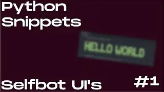 Python snippets #1 Selfbot UI's