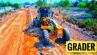 Motor Grader Creating a Smooth Road Base  Construction Equipment