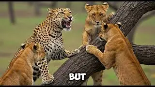 Lion Mothers steal Leopard Kill #animals #lion #wildlife #uk 