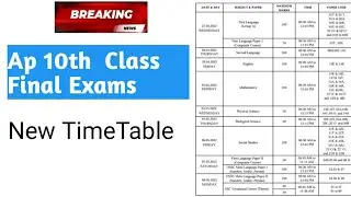 Ap 10th Class Final Exams New TimeTable 2022 || Ap 10th Class Exam timetable || Ap 10th Class Exams