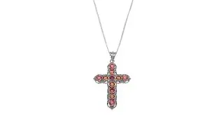 Nicky Butler Watermelon and Sunset Quartz Triplet Cross