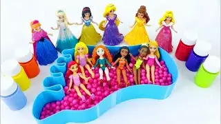 Satisfying Video I How to make Princess Lolipops in to Pool AND Rainbow Painted Cutting ASMR