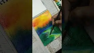 Simple Watercolor Landscape Painting 🌄 | Easy for Beginners #shorts