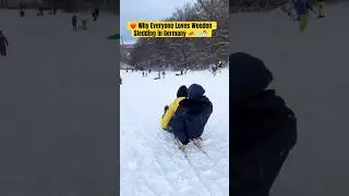 ❤️❄️Why Everyone Loves Wooden Sledding in Germany 🛷❄️#sledding #shorts #indianingermany
