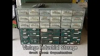 Vintage Industrial Storage |  Craft Room Organization #craftroomorganization #craftroomstorage