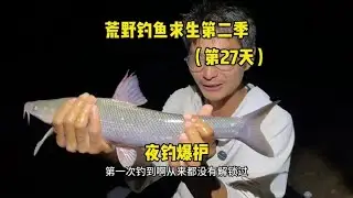 荒野钓鱼求生第二季（第27天）#沃鼎燎原计划 #燎原计划钓鱼挑战赛 #四大饿人荒野钓鱼求生 #沃鼎王者神剑三代大物竿