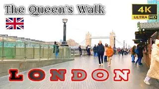 The Queen's Walk Riverside, London🇬🇧 [4K] #london