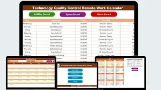 Technology Quality Control Remote Work Calendar in Excel