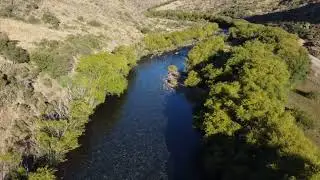 Rio Quillen, Patagonia Argentina, truchas y drone