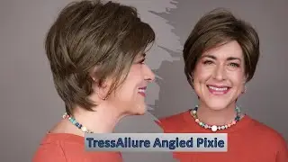 TressAllure Angled Pixie in 10R | Short A-line pixie wig in a neutral medium brown