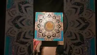 glittery glowing resin art on table top