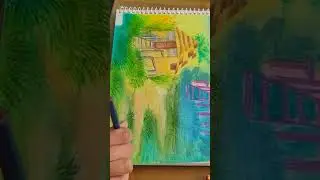 landscape Art, student made, Dwarka Art and painting classes Pragati Rai visual Artist