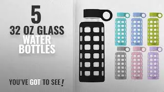 Best 32 Oz Glass Water Bottles [2018]: purifyou Premium Glass Water Bottle with Silicone Sleeve and