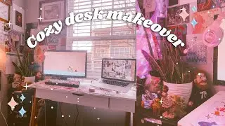 🍒aesthetic cozy desk tour + makeover 2021- pink gaming and productivity  setup