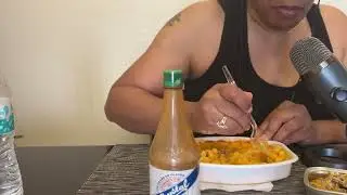 ASMR(Eating Mac & Cheese w/sardines)