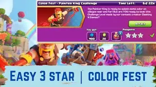 How To Beat Easyly : Color Fest - Painter king challenge 💥 Clash Of Clan New challenge