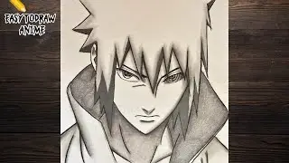 How to draw Sasuke Uchiha from Naruto - Easy anime drawing tutorial 