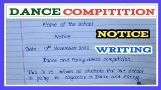 Dance competition | notice on dance competition in english | notice Writing | Data Education|