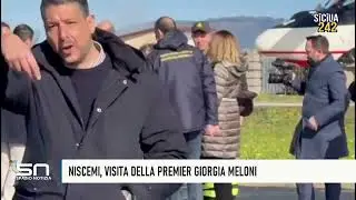 Giorgia Meloni ha effettuato un sopralluogo in elicottero sulle zone colpite a Niscemi