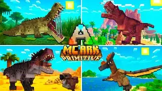 ✔MC ARK PRIMITIVE ATUALIZOU 2.5: NOVO ANIMAL DEINOSUCHUS!  - ADDON MCPE 1.21.90 🦕🦖