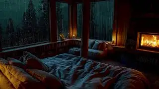 Wind & Rainfall with Firelight Sounds 🌟Quiet the Mind Soothe Emotions and Encourage Deep Sleep Fast