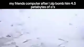 POV: My friend after unzipping the 4.5 petabyte zip bomb I sent him