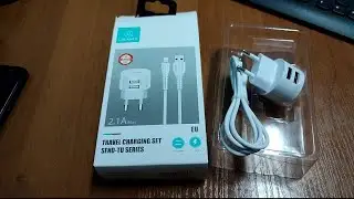 Обзор зарядки на iPhone. USAMS. Travel charging set. Send-TU Series. 2.1А Max.
