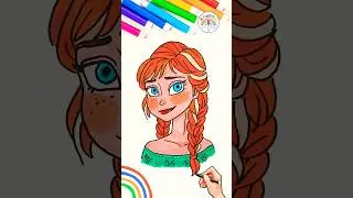 Draw FROZEN Anna Simple | How to Draw Elsa and Anna 🌈👸🏽 #disney #FROZEN #princess