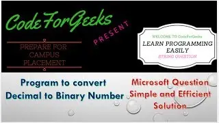 Program to Convert Decimal Numbers to Binary Numbers in C/C++