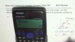 Consider a Point on Terminal Arm in Standard Position Find sine and cosine