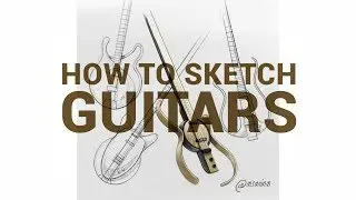INDUSTRIAL & PRODUCT DESIGN SKETCHING : ep. 7 - GUITARS (Timelapse)