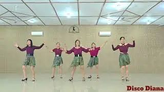 Disco Diana - Line Dance // Improver - Demo #diana #oldmusicsong #linedanceindonesia #discodiana 💚🩶🖤