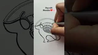 draw a simple mandala with cute dog.❤️🌸#art#artist #mandalaart#mandala#drawing #yt #ytshorts#shorts
