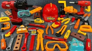 11 Minutes Satisfying with Unboxing Electric Saw Playset, Red Carpentry work tools | Toy Review   
