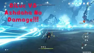 Solo Diluc VS Azhdaha Level 90 No Damage