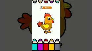 Coloring Chicken #coloranimal #drawing #animals #coloring #cartoonart #cartoondrawing #draw #chicken