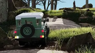 Land Rover Defender 90 vs LEGO (Blender Render)