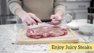 AksHomz Meat Tenderizer Mallet/Hammer/Pounder - Dual-Sided - Stainless Steel -100% Dishwasher Safe.