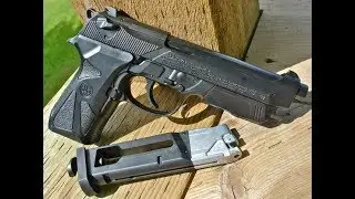 Beretta 90-TWO CO2 Airsoft Replica Power Test on Thick Glass Bottle