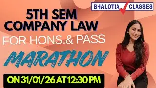 5TH SEM | COMPANY LAW | HON.S & PASS | MARATHON | BCOM | CU
