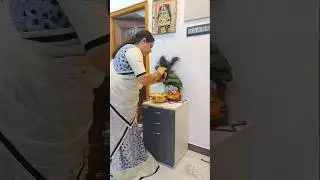 #minivlog 235 🙏 friday home god Pooja vlog #veenaramesh #shortsfeed #homegod #ytshort #fridayvlog