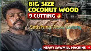 Big Size Coconut Wood Cutting 🔥 (@krishnasamvlog)| Heavy Sawmill Machine | Satisfying Wood Cutting