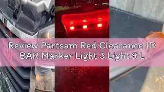 Review Partsam Red Clearance ID BAR Marker Light 3 Light 9 LED Trailer Sealed Stainless Steel, [DOT