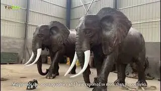 Fine Cast Life Size Bronze Elephant Statue Wild Animals Outdoor Decor from Manufacturer