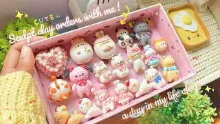 [ ◉&macr;] ✧˖ Making cute air dry clay charm orders + (gratitude chats) 🩷 CLAY artist vlog .